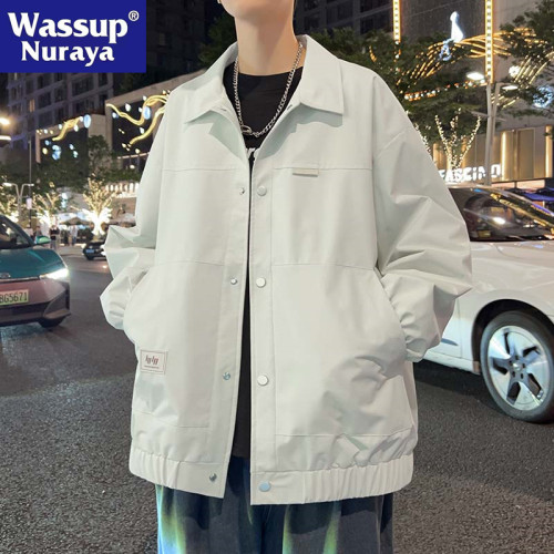 WASSUP NURAYA外套男2025春秋新款潮牌寬鬆繙領夾克學生休閒上衣 WASSUP NURAYA外套男2025春秋新款潮牌寬鬆繙領夾克學生休閒上衣