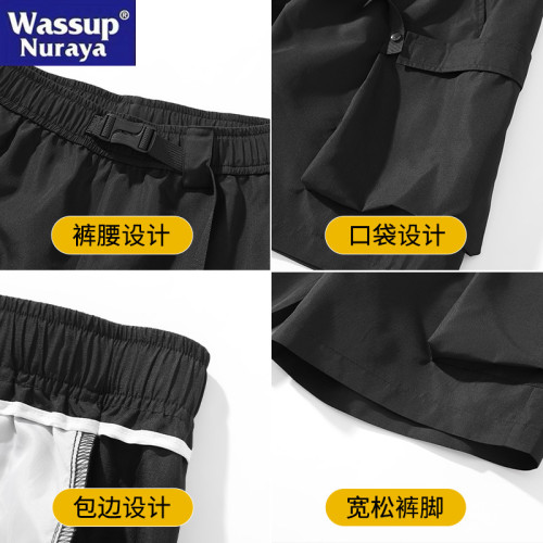 WASSUP Nuraya潮牌大口袋工裝短褲男美式夏季寬松直筒休閒五分褲