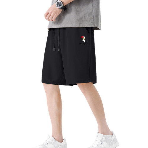 啄木鳥官方冰絲五分褲男新款夏季薄款大碼休閒短褲外穿5分中褲YB