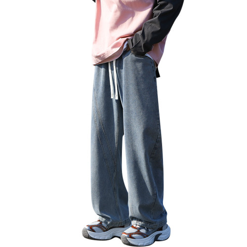 WASSUP NURAYA美式牛仔褲男春秋寬松直筒休閒男生潮牌復古濶腿褲