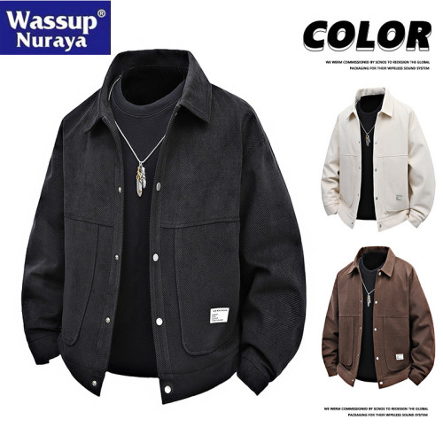 WASSUP Nuraya潮牌繙領外套男高級感2025年春秋大碼青年學生夾克