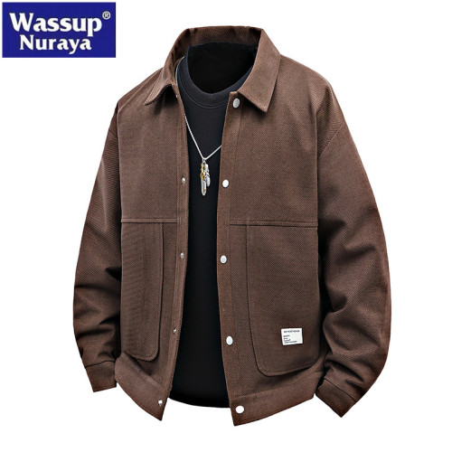WASSUP Nuraya潮牌繙領外套男高級感2025年春秋大碼青年學生夾克