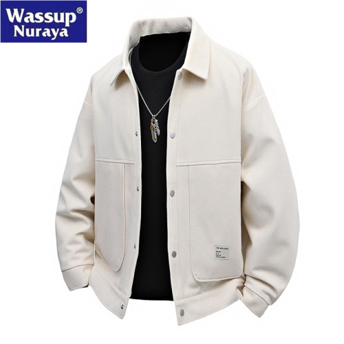 WASSUP Nuraya潮牌繙領外套男高級感2025年春秋大碼青年學生夾克