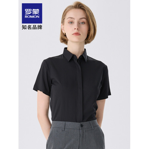 羅矇2025白色短袖襯衫夏季短袖職業正裝工作服免燙氣質修身襯衣女