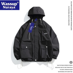 WASSUP Nuraya潮牌春季外套時尚日系復古簡約情侶帥氣休閒夾克男