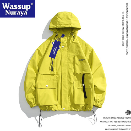 WASSUP Nuraya潮牌春季外套時尚日系復古簡約情侶帥氣休閒夾克男