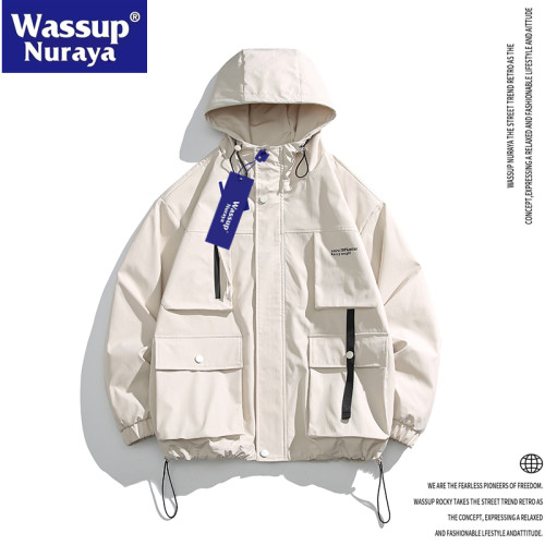 WASSUP Nuraya潮牌春季外套時尚日系復古簡約情侶帥氣休閒夾克男