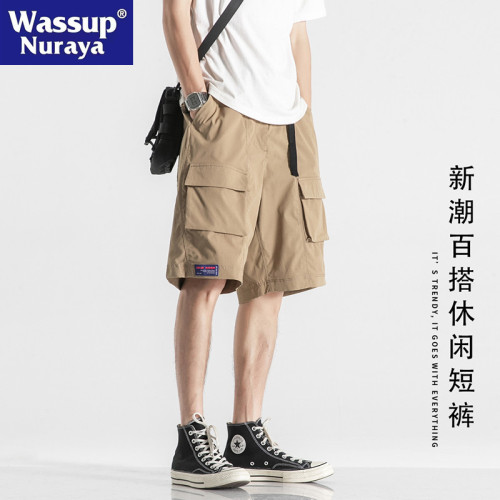 WASSUP NURAYA潮牌工裝短褲男夏季薄款多口袋直筒休閒運動五分褲