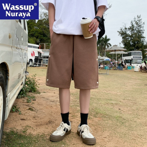 WASSUP NURAYA短褲男夏季美式五分褲2025新款休閒運動青年沙灘褲