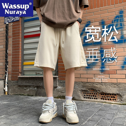 WASSUP NURAYA短褲男夏季美式五分褲2025新款休閒運動青年沙灘褲