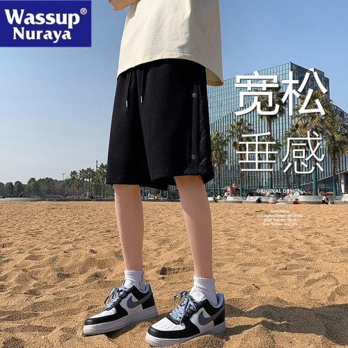 WASSUP NURAYA短褲男夏季美式五分褲2025新款休閒運動青年沙灘褲