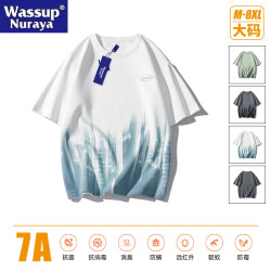WASSUP Nuraya潮牌7A抗菌短袖t恤男夏裝2025新款冰感速乾大碼上衣