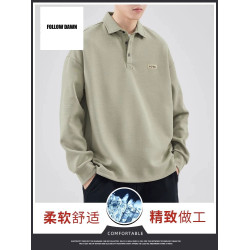 重磅衛衣男士春秋款潮流運動打底衫新款秋冬翻領POLO上衣