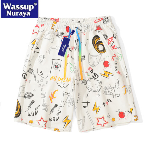 WASSUP Nuraya潮牌夏季冰絲薄款五分褲男士寬鬆休閒褲子運動短褲