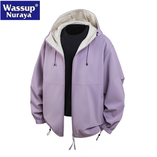 WASSUP Nuraya潮牌雙面穿外套男2025新款春秋戶外情侶沖鋒衣夾克