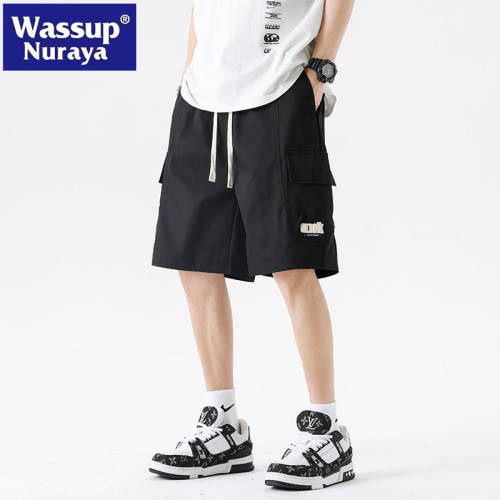 WASSUP NURAYA工裝短褲男夏季寬松直筒五分褲休閒薄款運動中褲子