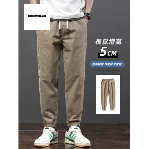 休閒束腳褲男士百搭潮牌工裝長褲春秋新款寬鬆運動九分褲
