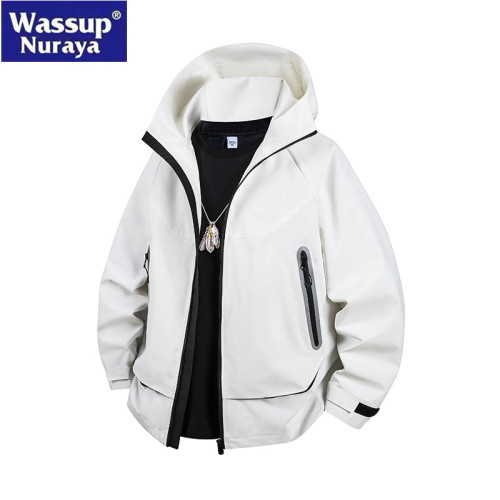 WASSUP Nuraya潮牌美式戶外三防連帽沖鋒衣男山系徒步登山服夾克