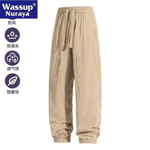 WASSUP Nuraya潮牌工裝休閒褲男沖鋒褲戶外登山春夏青年束腳長褲