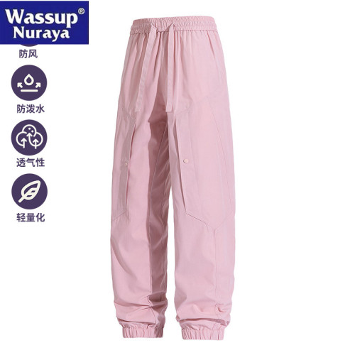 WASSUP Nuraya潮牌工裝休閒褲男沖鋒褲戶外登山春夏青年束腳長褲