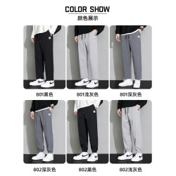 啄木鳥休閒褲男士寬松運動褲2025秋冬新款直筒衛褲加絨加厚褲子K