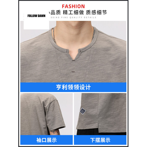 棉麻polo衫男短袖t恤風亞麻衣服潮流牌簡約體恤襯衫