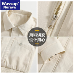 WASSUP NURAYA美式工裝夾克男春秋2025新款潮牌寬松休閒翻領外套