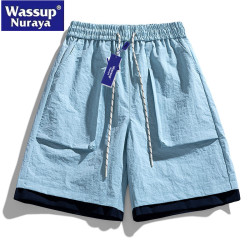 WASSUP Nuraya潮牌夏季新款工裝短褲男美式休閒寬鬆冰絲五分中褲