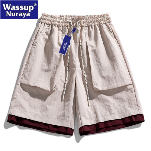 WASSUP Nuraya潮牌夏季新款工裝短褲男美式休閒寬鬆冰絲五分中褲