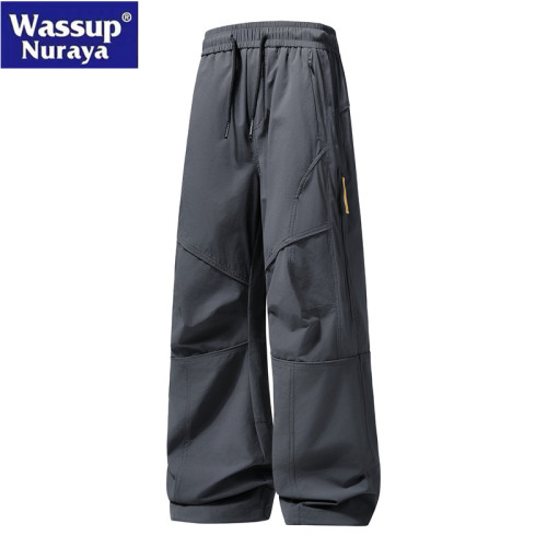 WASSUP Nuraya潮牌戶外沖鋒工裝褲男春季防水登山側鏈運動休閒褲