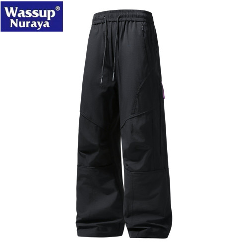 WASSUP Nuraya潮牌戶外沖鋒工裝褲男春季防水登山側鏈運動休閒褲