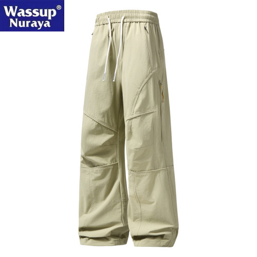 WASSUP Nuraya潮牌戶外沖鋒工裝褲男春季防水登山側鏈運動休閒褲
