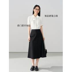 伯德小姐藍色面試短袖襯衫女正式職業裝考公上衣通勤穿搭正裝襯衣