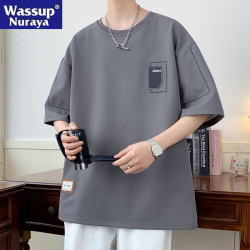 WASSUP NURAYA大碼短袖t恤男生夏季2025新款圓領寬松潮流青年半袖