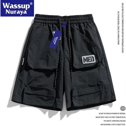 WASSUP Nuraya潮牌美式字母工裝短褲夏季休閒百搭寬鬆五分褲男女