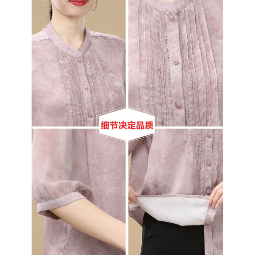 甘夫人中年夏裝2025新款新中式媽媽衣服襯衫時尚中老年女上衣小衫