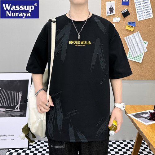 WASSUP NURAYA短袖t恤男士夏季2025新款寬松速乾休閒青年學生半袖