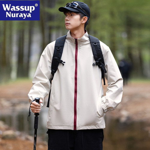 WASSUP NURAYA立領夾克外套男春秋2025新款寬松百搭休閒戶外上衣