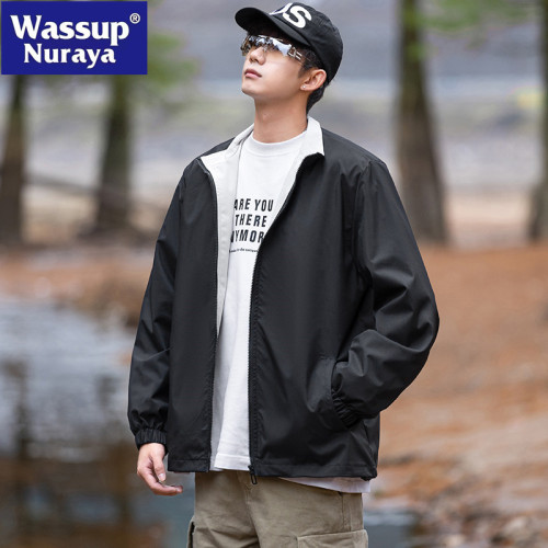 WASSUP NURAYA立領夾克外套男春秋2025新款寬松百搭休閒戶外上衣
