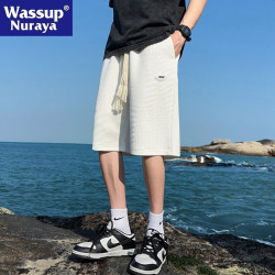 WASSUP NURAYA休閒短褲男夏季速乾五分褲男潮流寬鬆百搭運動中褲