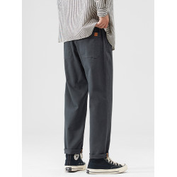 重磅灰色休閒褲男士春季寬鬆直筒錐形山系戶外登山徒步工裝褲子