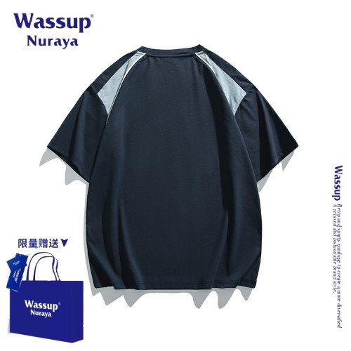 WASSUP NURAYA美式字母印花速乾短袖T恤男士夏季新款潮牌寬松上衣