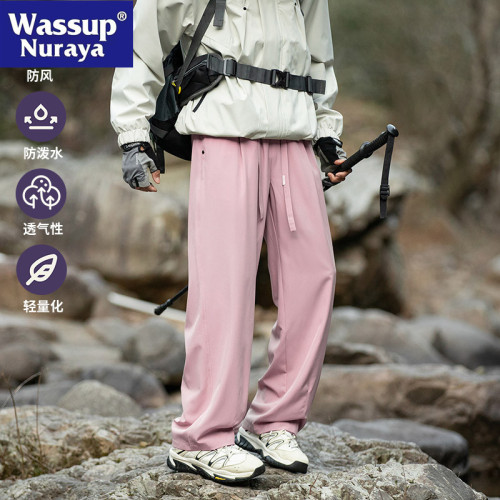 WASSUP NURAYA休閒褲男2025新款春夏直筒寬松美式工裝褲垂感長褲