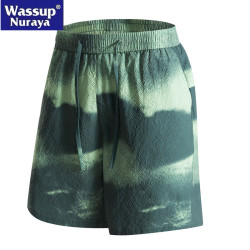 WASSUP Nuraya潮牌夏季短褲男戶外休閒速乾紥染運動寬鬆五分中褲