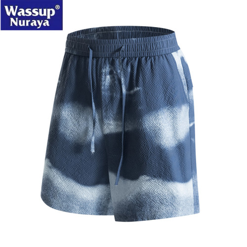 WASSUP Nuraya潮牌夏季短褲男戶外休閒速乾紥染運動寬鬆五分中褲