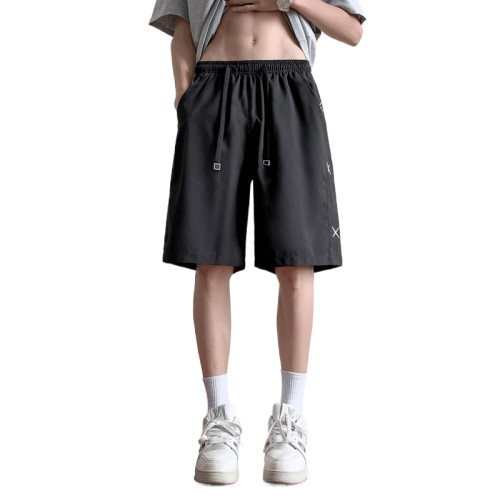 WASSUP NURAYA冰絲短褲男夏季薄潮痞帥速乾美式寬鬆休閒五分中褲