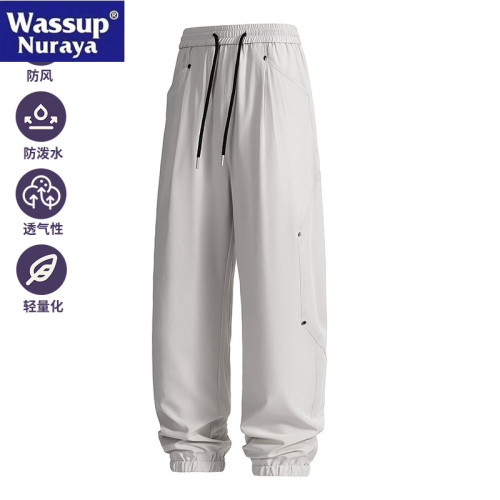 WASSUP Nuraya潮牌2025春秋新款束腳休閒褲男抽繩工裝松緊高街褲