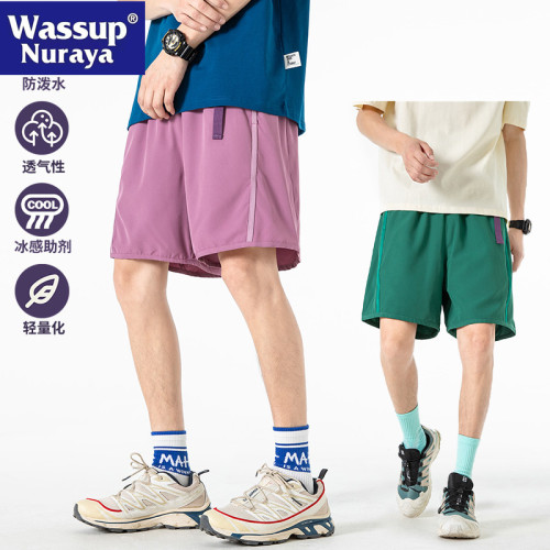 WASSUP NURAYA工裝短褲男夏季日系休閒寬松冰絲速乾青年五分中褲