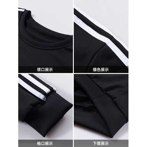 WASSUP Nuraya潮牌男長袖衛衣秋冬男士印花大碼寬鬆版黑色打底衫