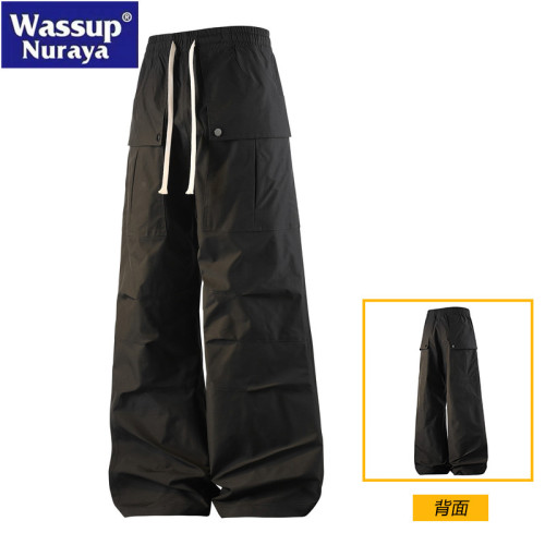 WASSUP Nuraya潮牌工裝褲男士春夏直筒休閒傘兵褲寬鬆休閒沖鋒褲